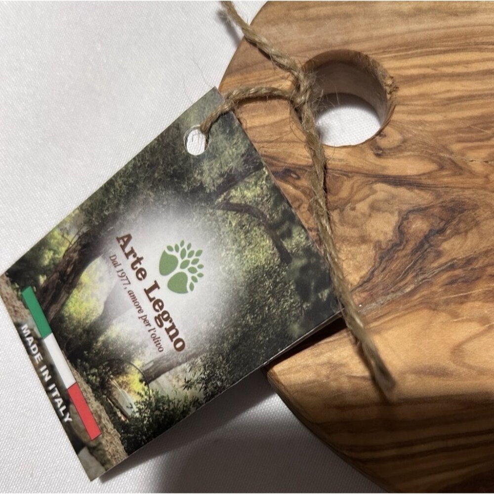 Olive Wood Cutting Charcuterie Board Bread Oil Dipping Plate Gift Set Italy - Picture 7 of 8